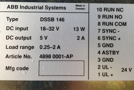 ABB DSSB146 48980001-AP DC / DC Converter Board
